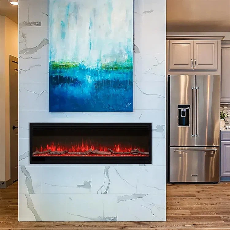 Wbudowany kominek elektryczny Black Wall